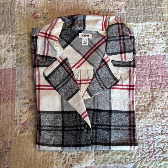 NWOT Roots Plaid Pajama Set - Picture 2 of 8